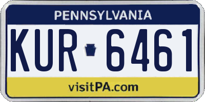 PA license plate KUR6461