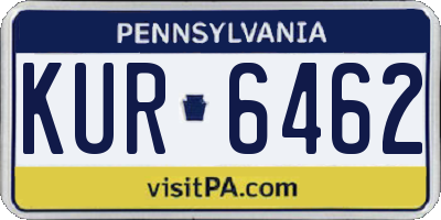 PA license plate KUR6462