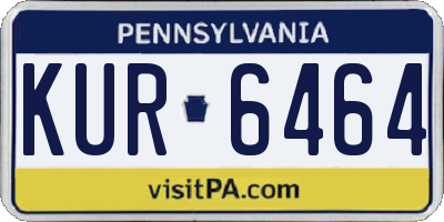 PA license plate KUR6464