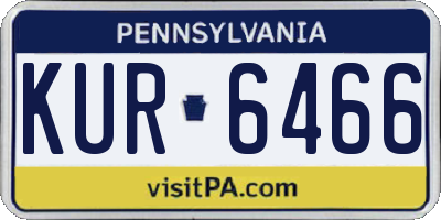 PA license plate KUR6466