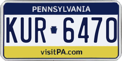 PA license plate KUR6470