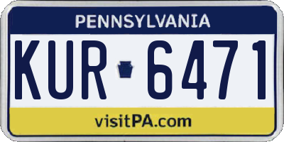 PA license plate KUR6471