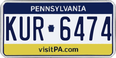 PA license plate KUR6474