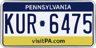 PA license plate KUR6475