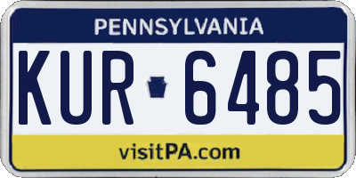 PA license plate KUR6485