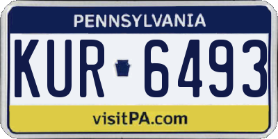 PA license plate KUR6493
