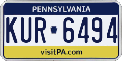 PA license plate KUR6494