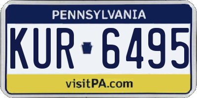 PA license plate KUR6495