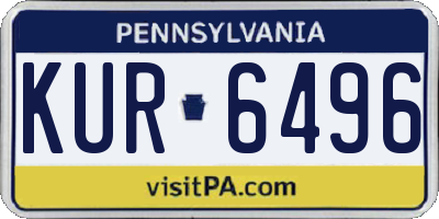 PA license plate KUR6496