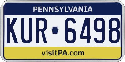 PA license plate KUR6498