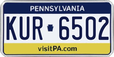 PA license plate KUR6502