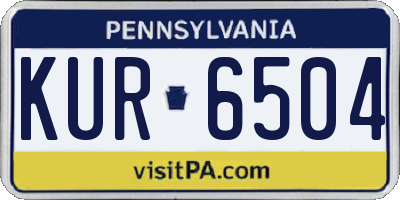 PA license plate KUR6504