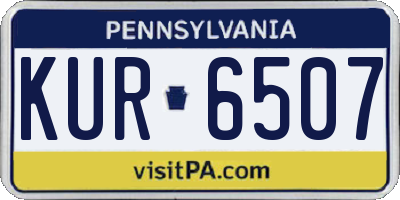PA license plate KUR6507