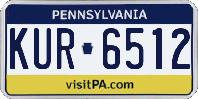 PA license plate KUR6512