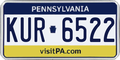 PA license plate KUR6522