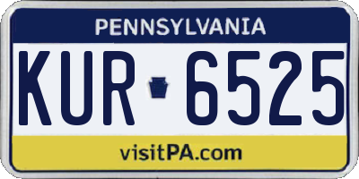 PA license plate KUR6525