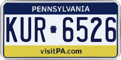 PA license plate KUR6526