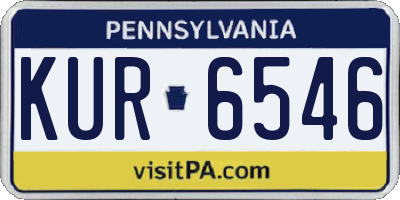 PA license plate KUR6546