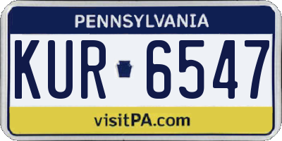 PA license plate KUR6547