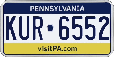 PA license plate KUR6552
