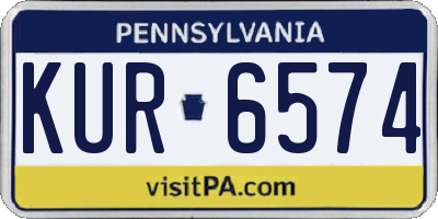 PA license plate KUR6574