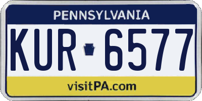 PA license plate KUR6577