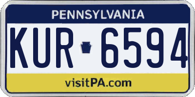 PA license plate KUR6594
