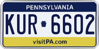 PA license plate KUR6602