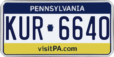PA license plate KUR6640