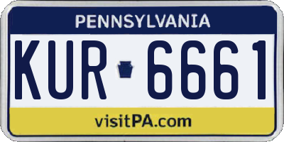 PA license plate KUR6661