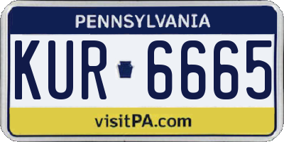 PA license plate KUR6665