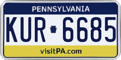 PA license plate KUR6685