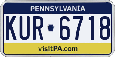 PA license plate KUR6718