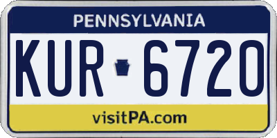 PA license plate KUR6720