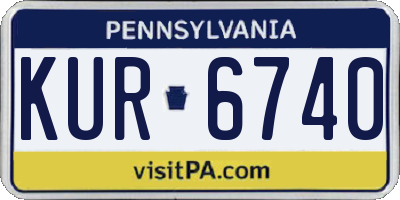 PA license plate KUR6740