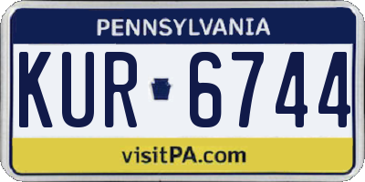 PA license plate KUR6744