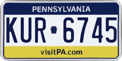 PA license plate KUR6745