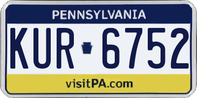 PA license plate KUR6752