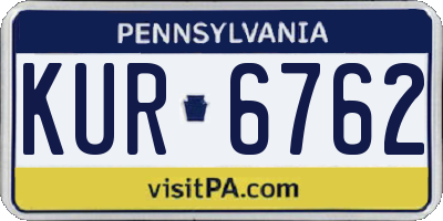 PA license plate KUR6762