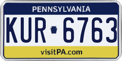 PA license plate KUR6763