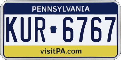 PA license plate KUR6767