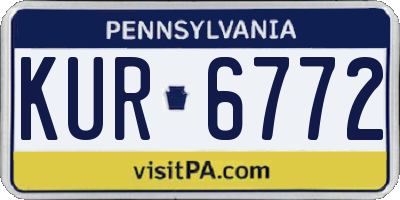 PA license plate KUR6772