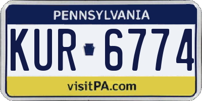 PA license plate KUR6774