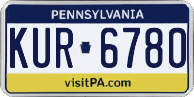 PA license plate KUR6780