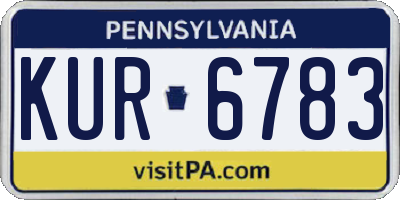 PA license plate KUR6783