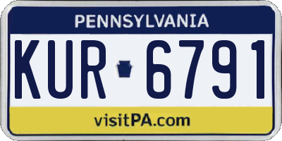 PA license plate KUR6791