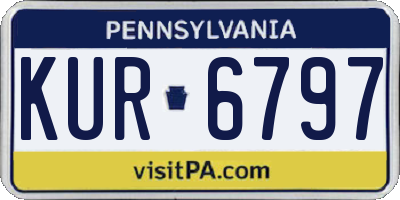 PA license plate KUR6797