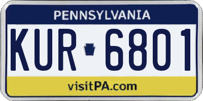 PA license plate KUR6801