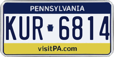 PA license plate KUR6814