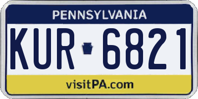 PA license plate KUR6821
